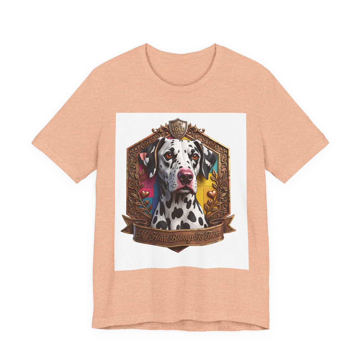 Dalmatian Crest Tee — Regal Dog Portrait T-Shirt