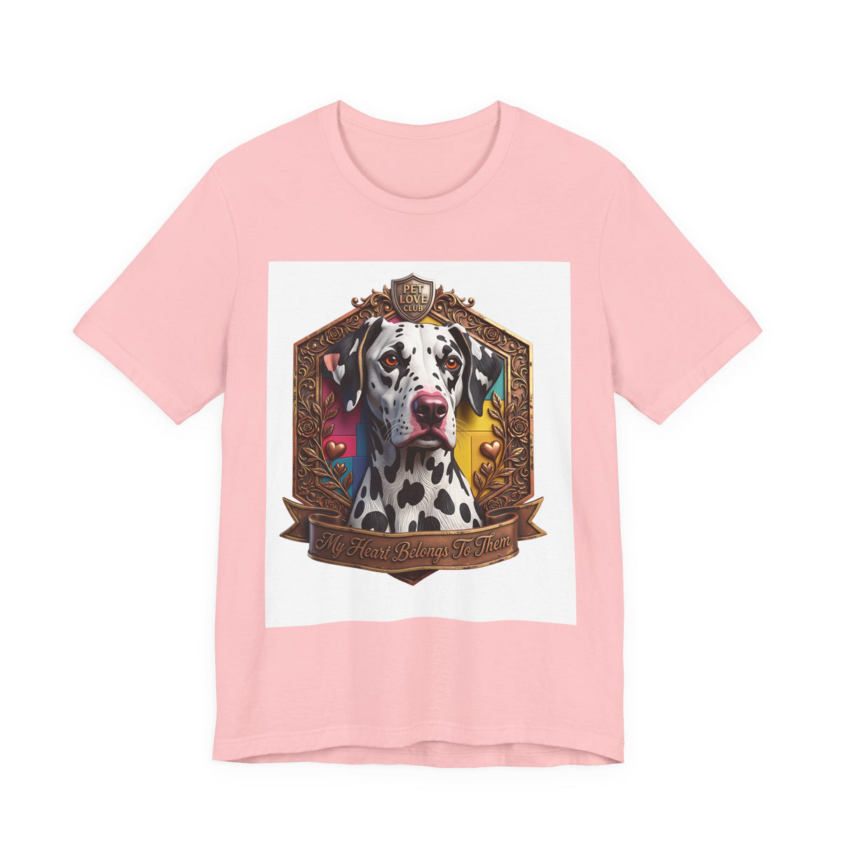 Dalmatian Crest Tee — Regal Dog Portrait T-Shirt