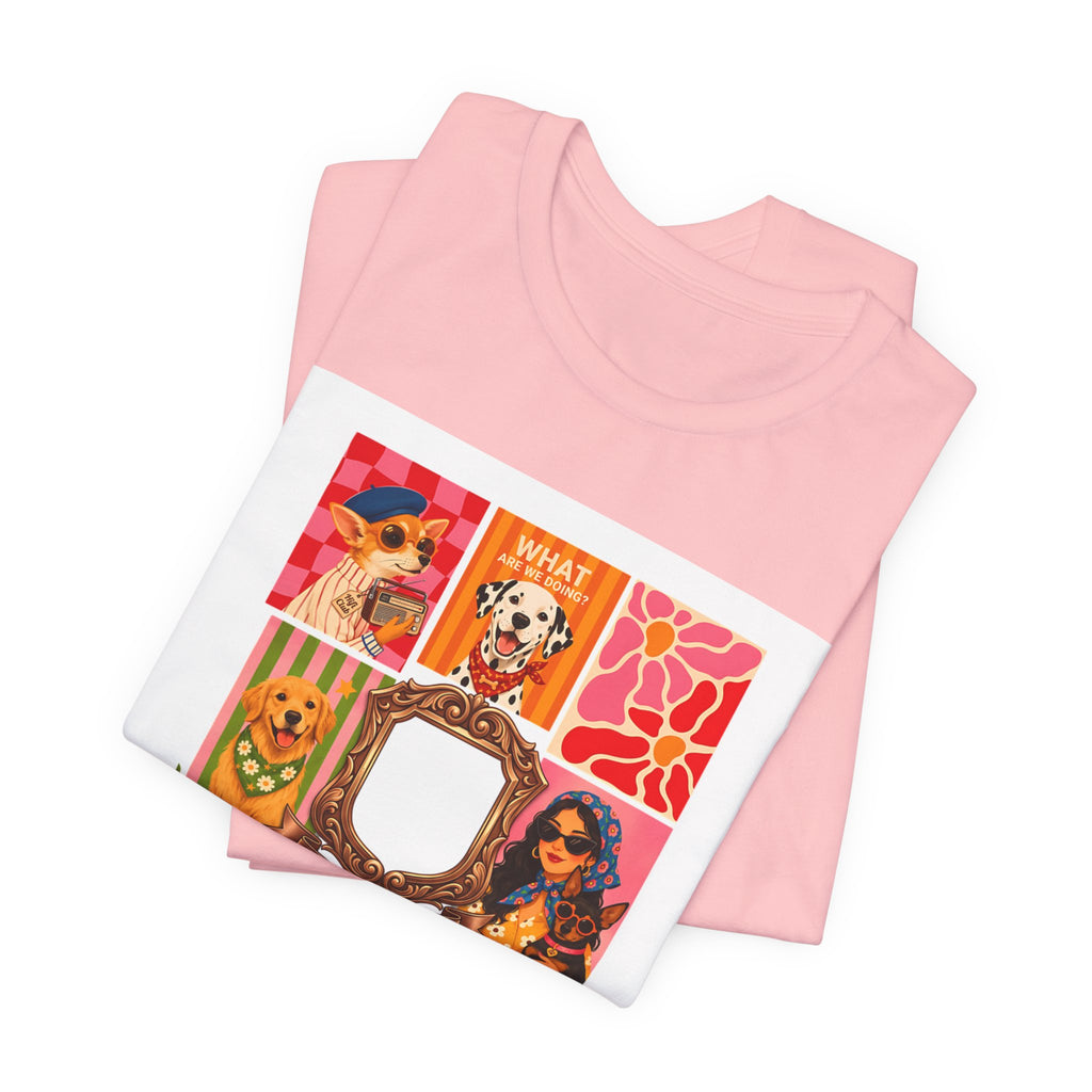 Dog Lover Collage T-Shirt — Colorful Retro Canine Portraits (Customize Photo)