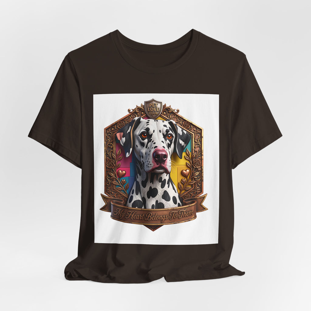 Dalmatian Crest Tee — Regal Dog Portrait T-Shirt