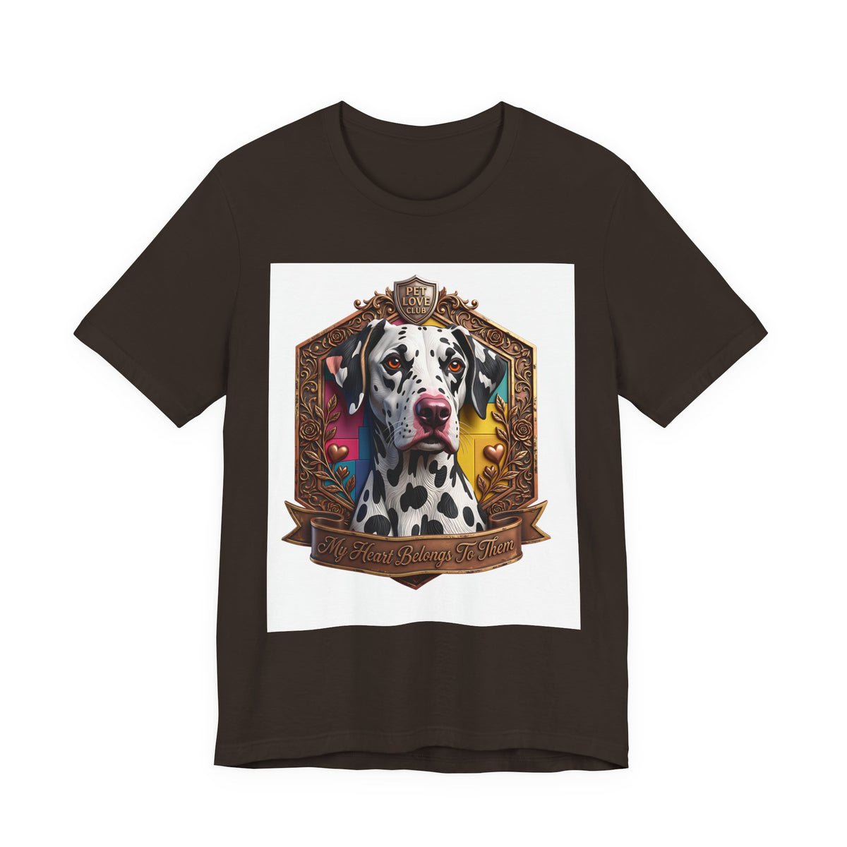 Dalmatian Crest Tee — Regal Dog Portrait T-Shirt