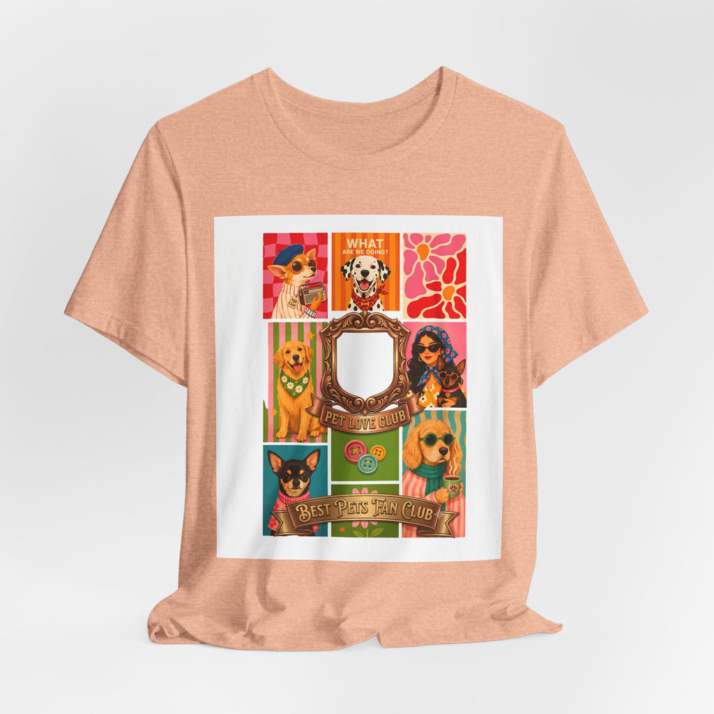 Dog Lover Collage T-Shirt — Colorful Retro Canine Portraits (Customize Photo)