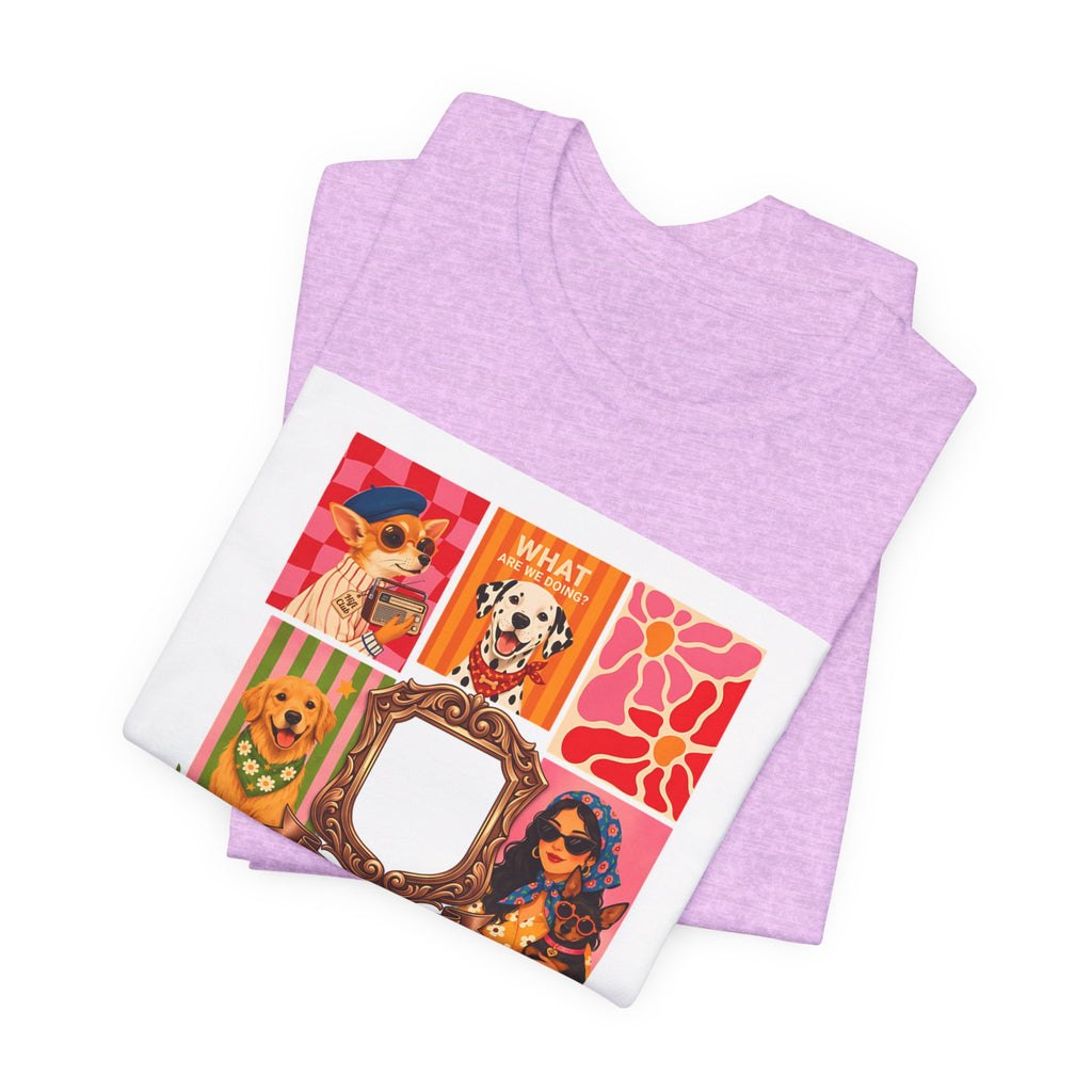 Dog Lover Collage T-Shirt — Colorful Retro Canine Portraits (Customize Photo)