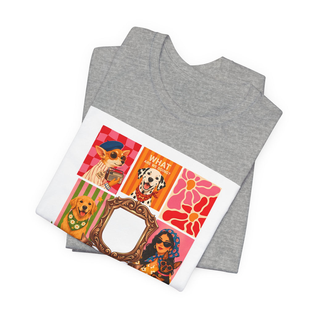 Dog Lover Collage T-Shirt — Colorful Retro Canine Portraits (Customize Photo)