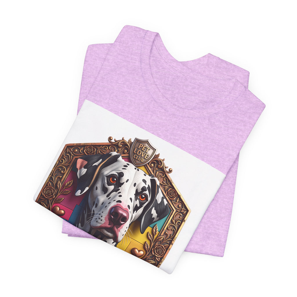 Dalmatian Crest Tee — Regal Dog Portrait T-Shirt