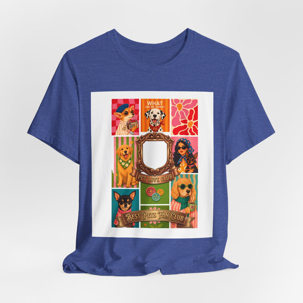Dog Lover Collage T-Shirt — Colorful Retro Canine Portraits (Customize Photo)
