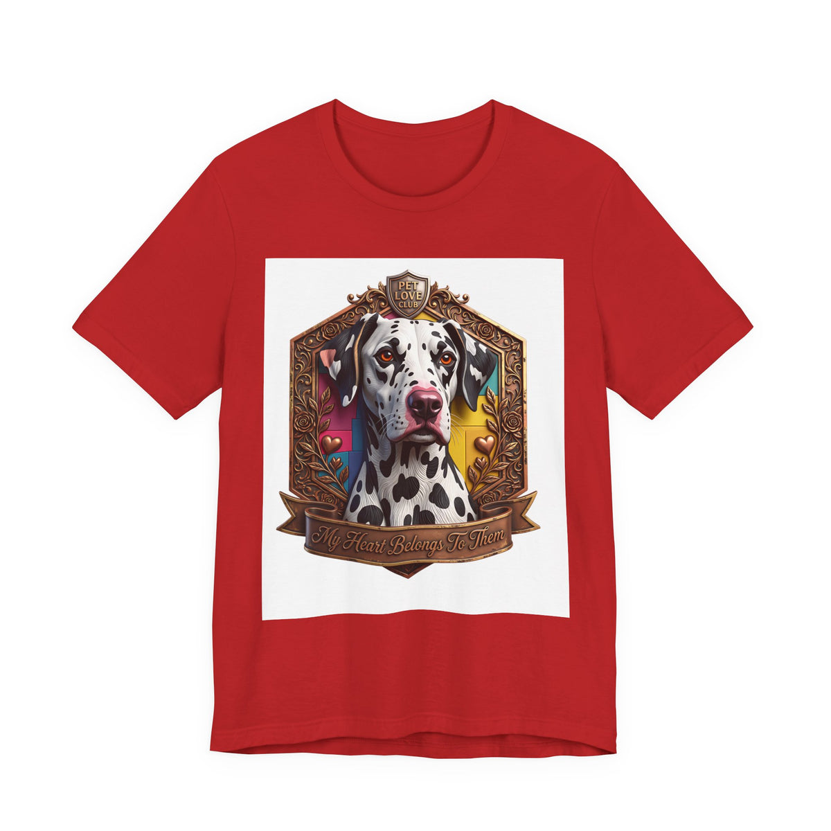 Dalmatian Crest Tee — Regal Dog Portrait T-Shirt