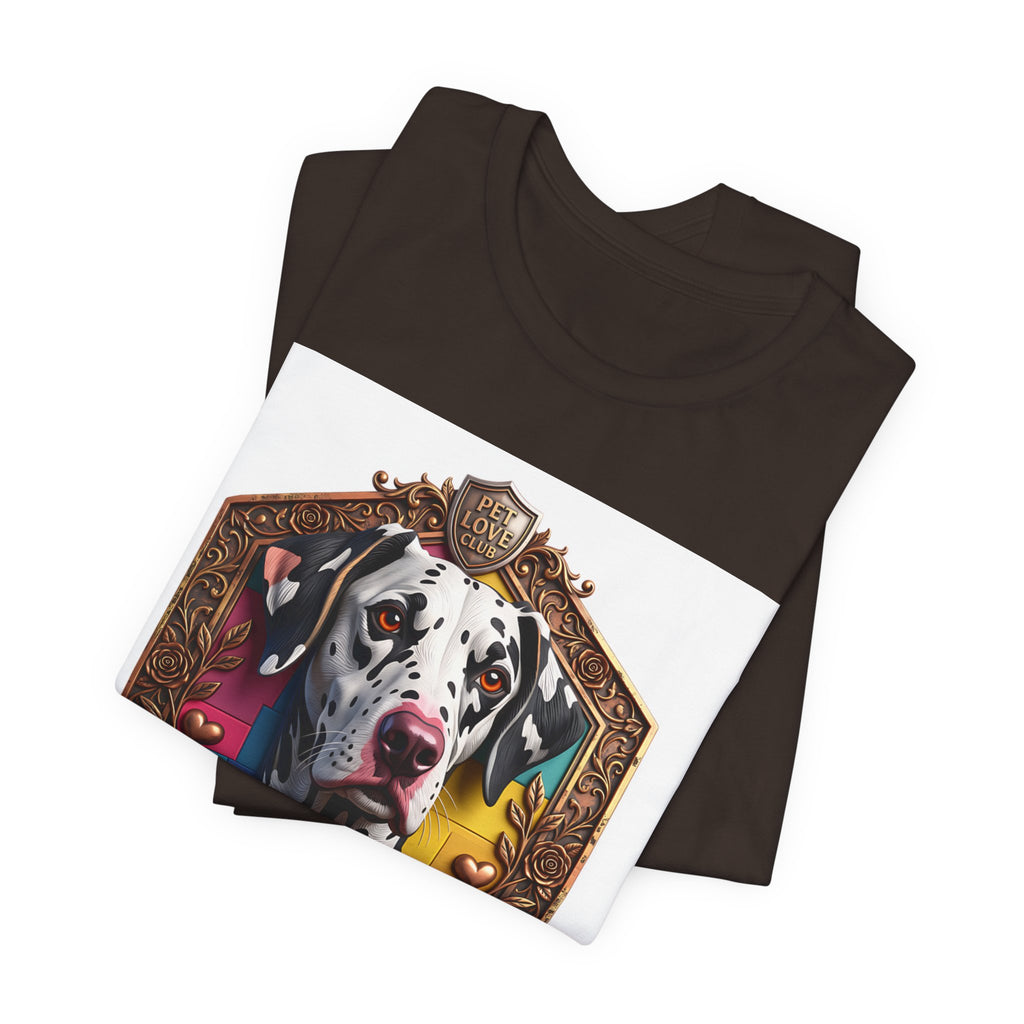 Dalmatian Crest Tee — Regal Dog Portrait T-Shirt