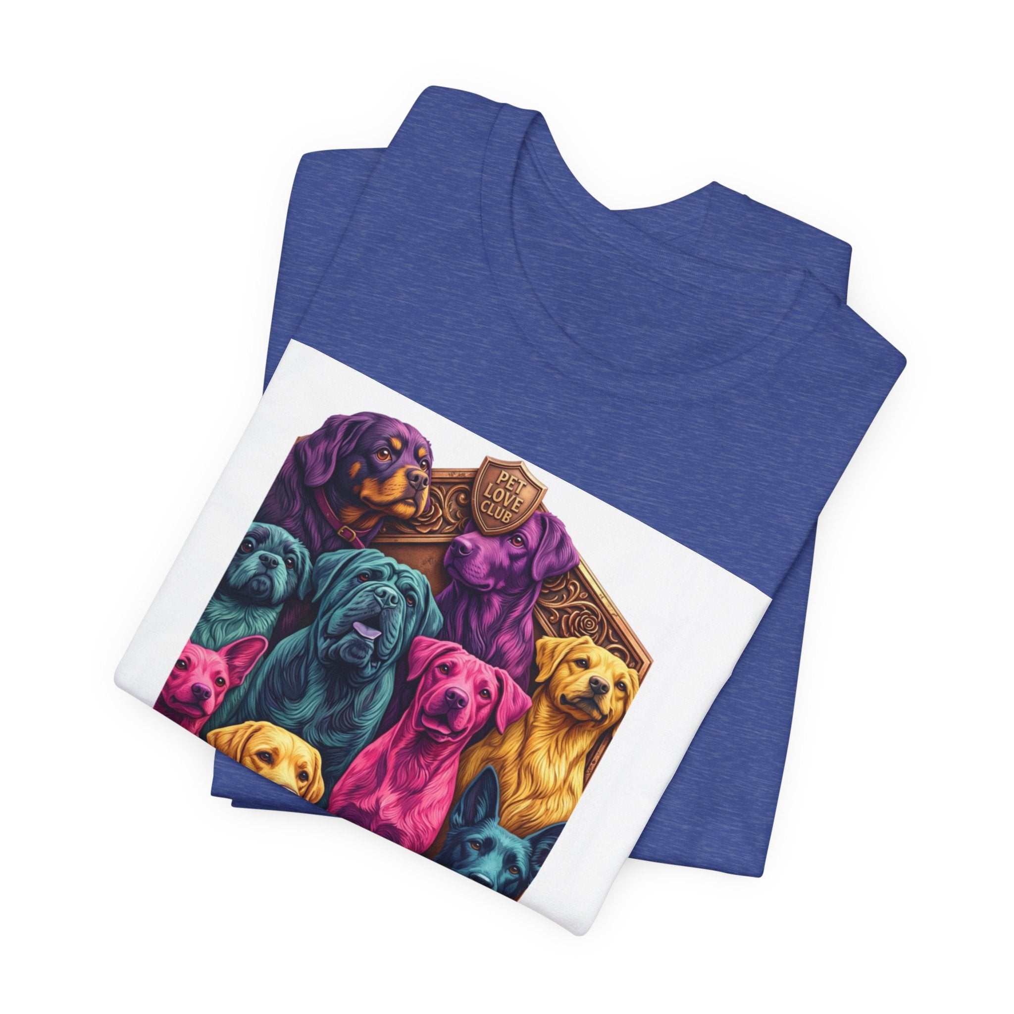 Dog Pack Graphic Tee — "Pet Adventure Group" Colorful Puppy Crewneck