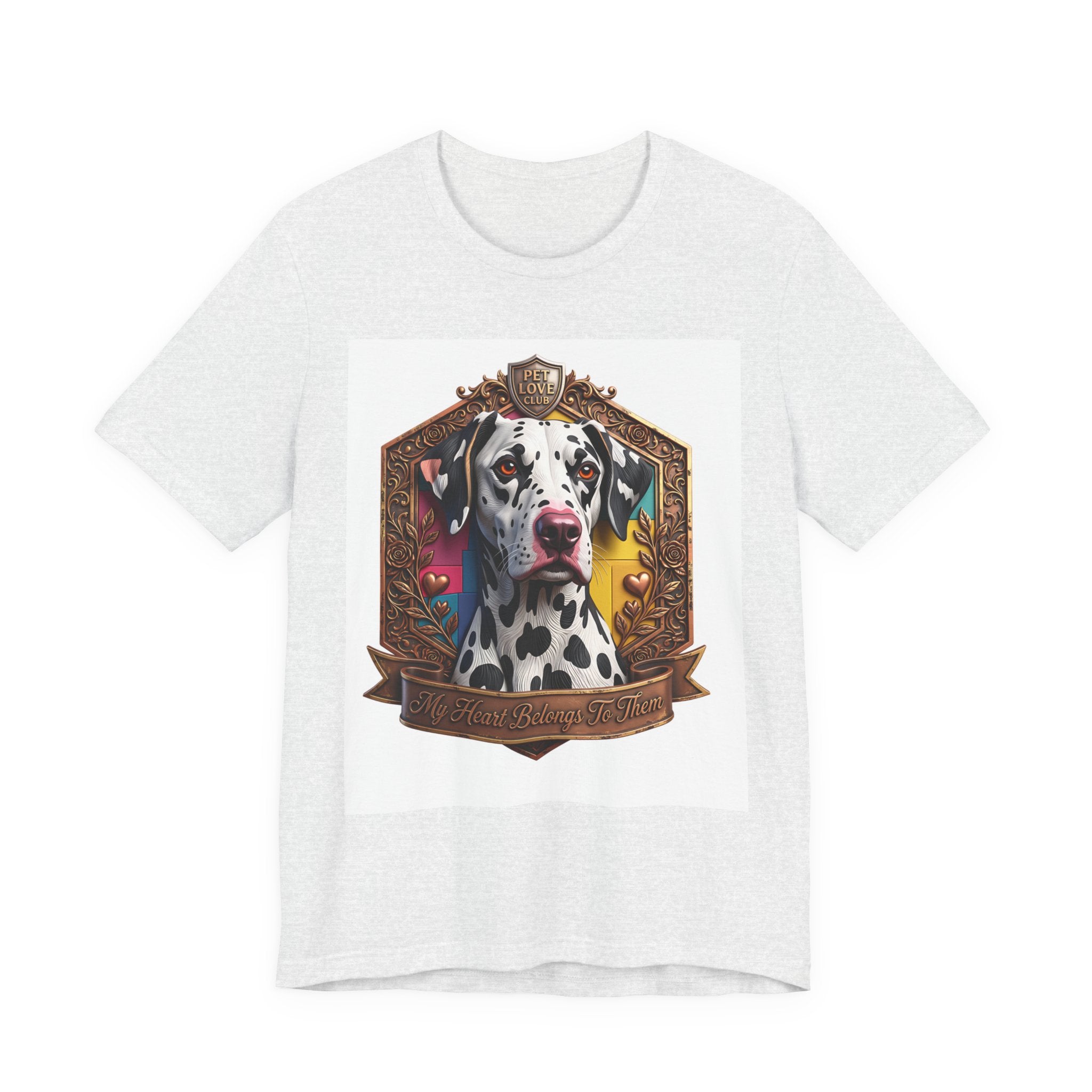 Dalmatian Crest Tee — Regal Dog Portrait T-Shirt
