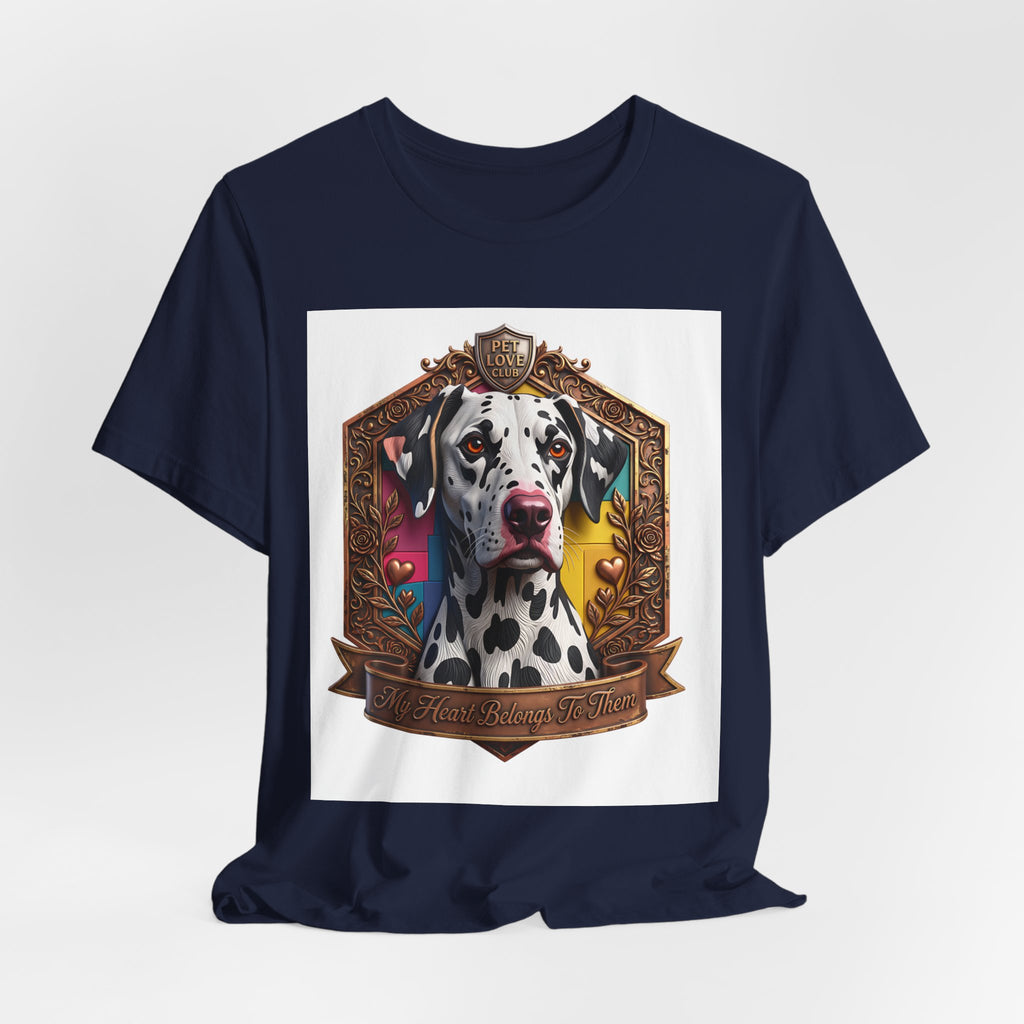 Dalmatian Crest Tee — Regal Dog Portrait T-Shirt