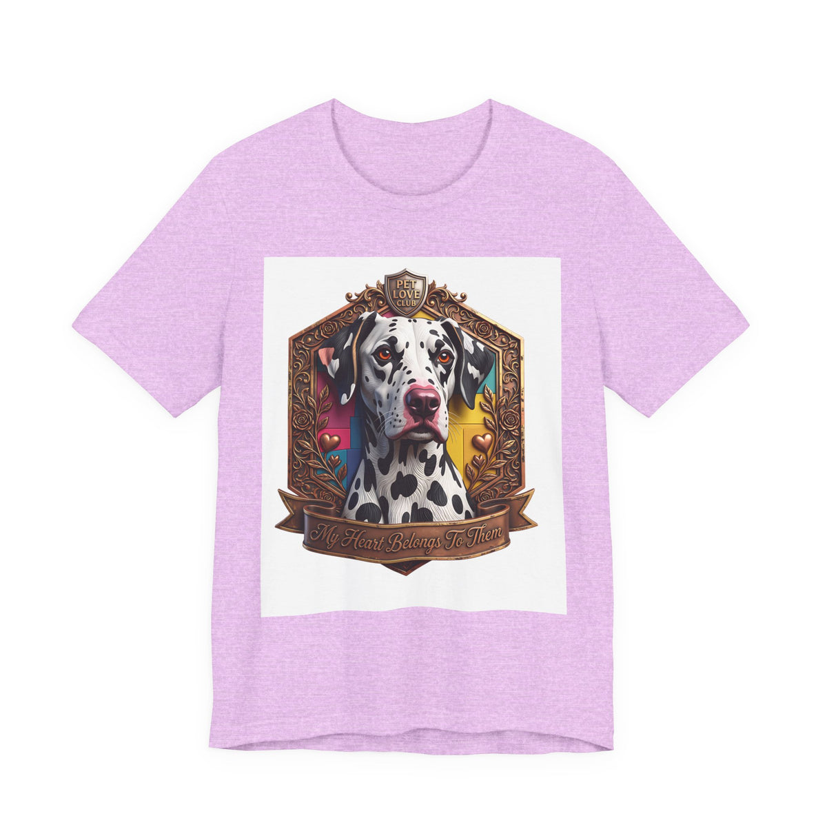 Dalmatian Crest Tee — Regal Dog Portrait T-Shirt