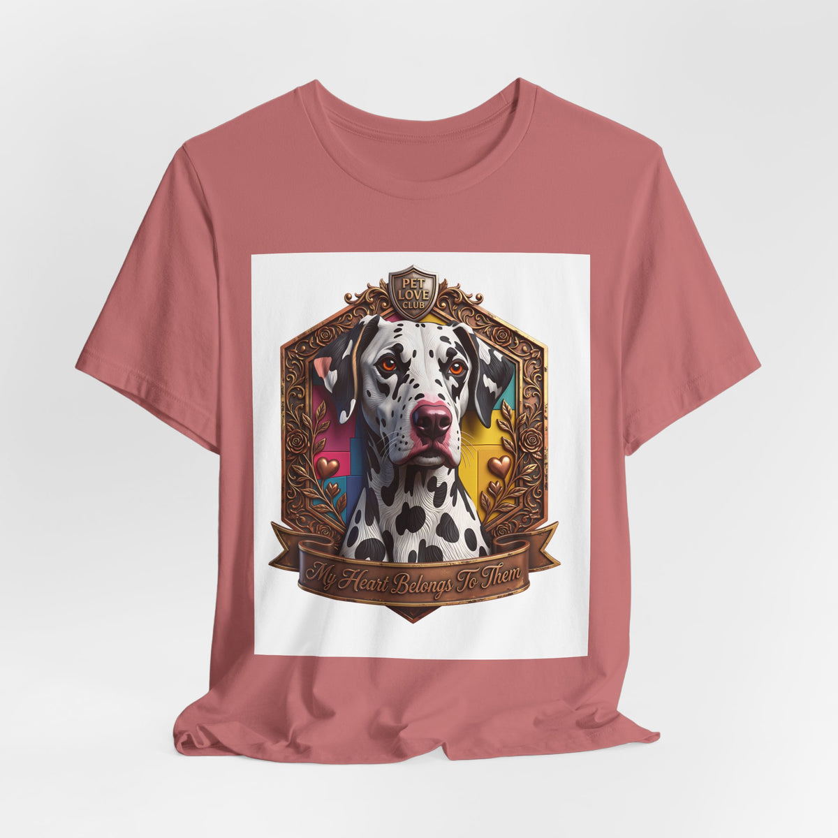 Dalmatian Crest Tee — Regal Dog Portrait T-Shirt