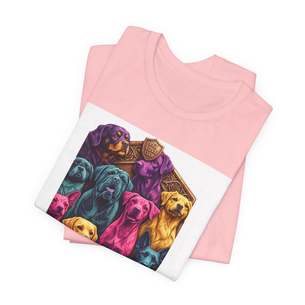 Dog Pack Graphic Tee — "Pet Adventure Group" Colorful Puppy Crewneck