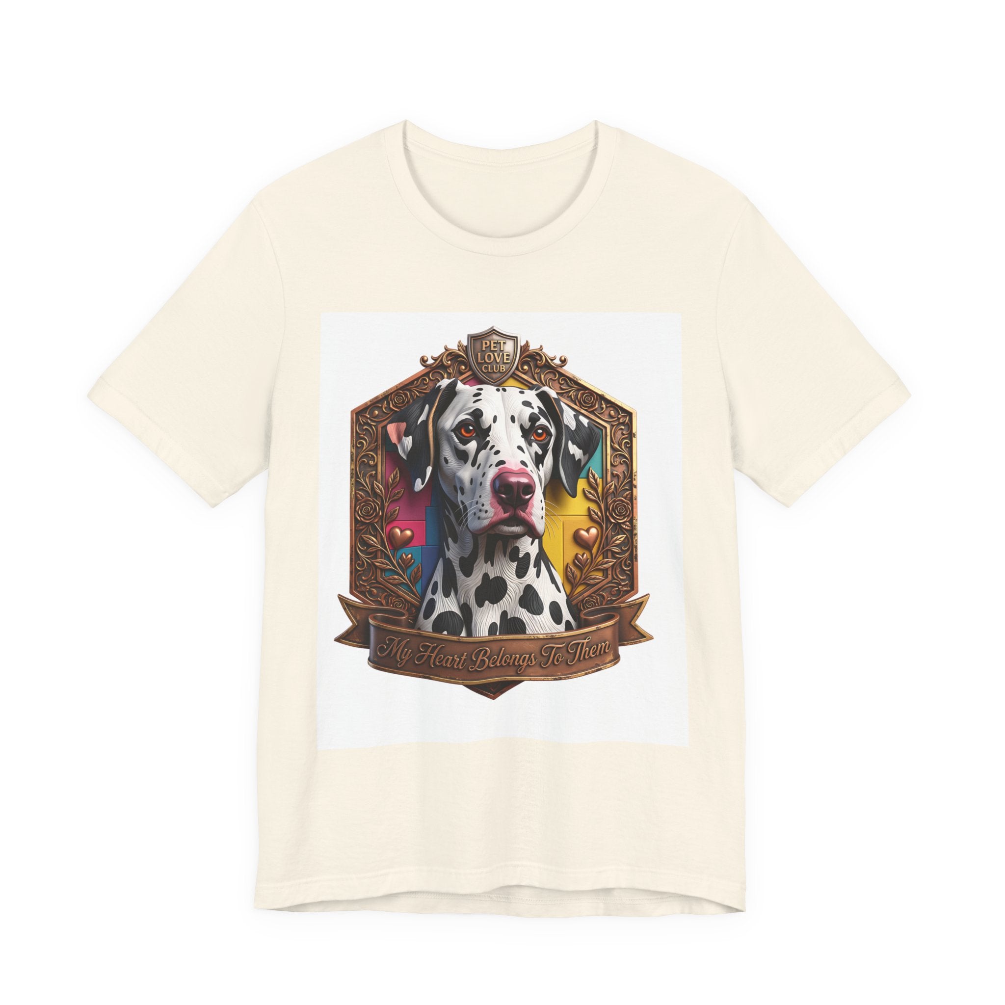 Dalmatian Crest Tee — Regal Dog Portrait T-Shirt