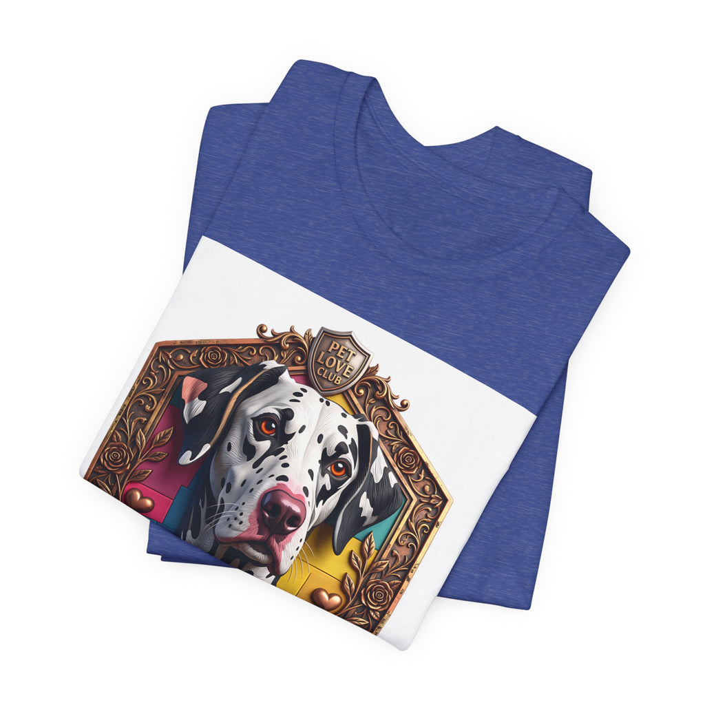 Dalmatian Crest Tee — Regal Dog Portrait T-Shirt
