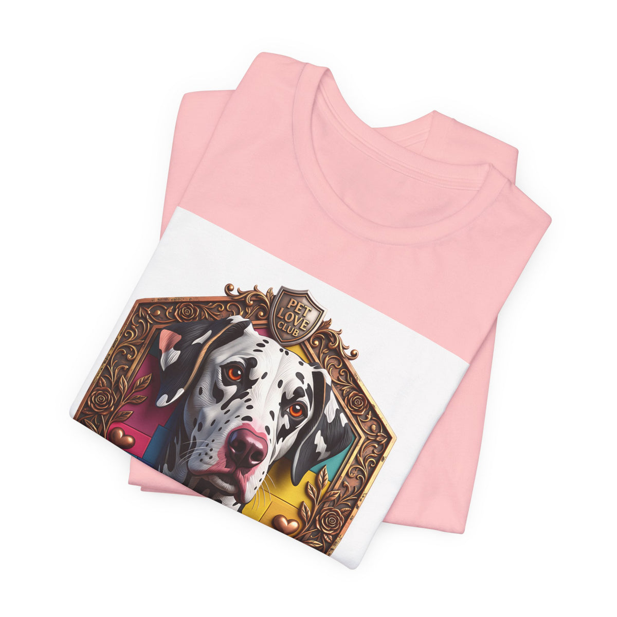 Dalmatian Crest Tee — Regal Dog Portrait T-Shirt