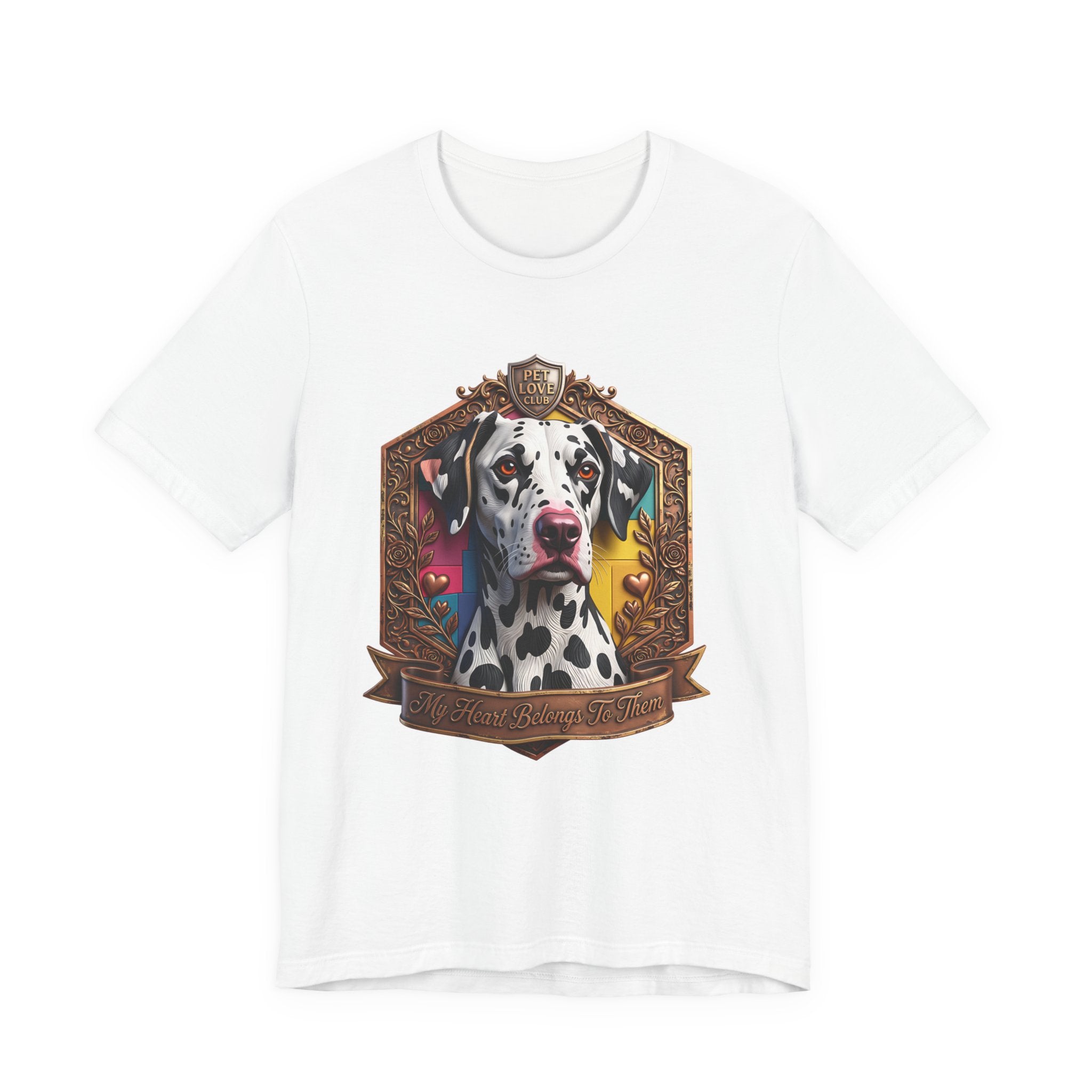 Dalmatian Crest Tee — Regal Dog Portrait T-Shirt