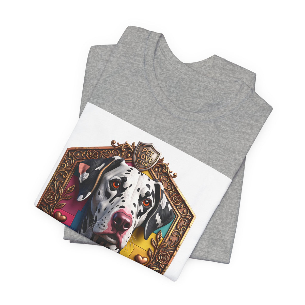 Dalmatian Crest Tee — Regal Dog Portrait T-Shirt