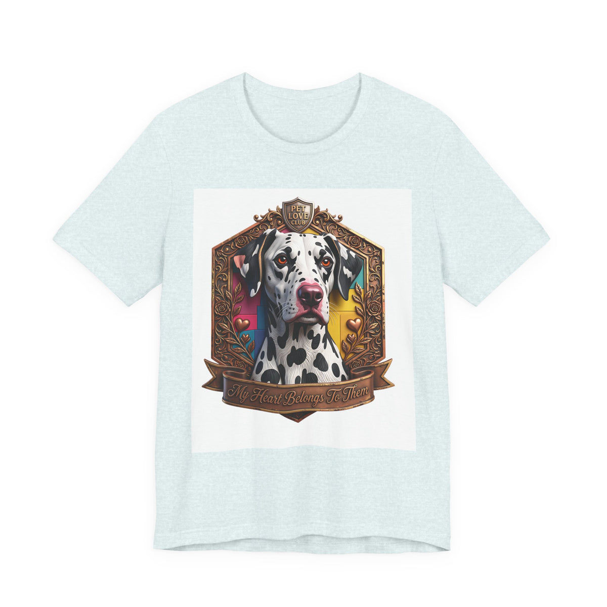 Dalmatian Crest Tee — Regal Dog Portrait T-Shirt