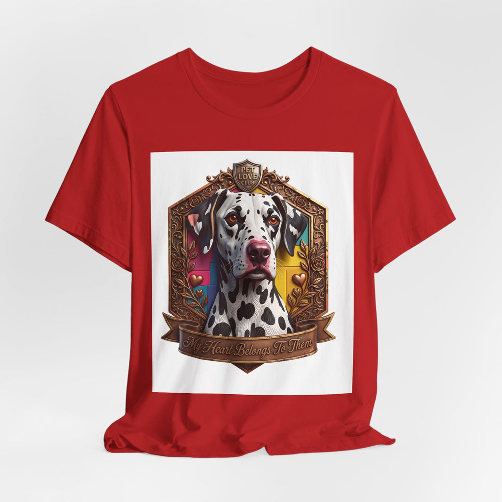 Dalmatian Crest Tee — Regal Dog Portrait T-Shirt
