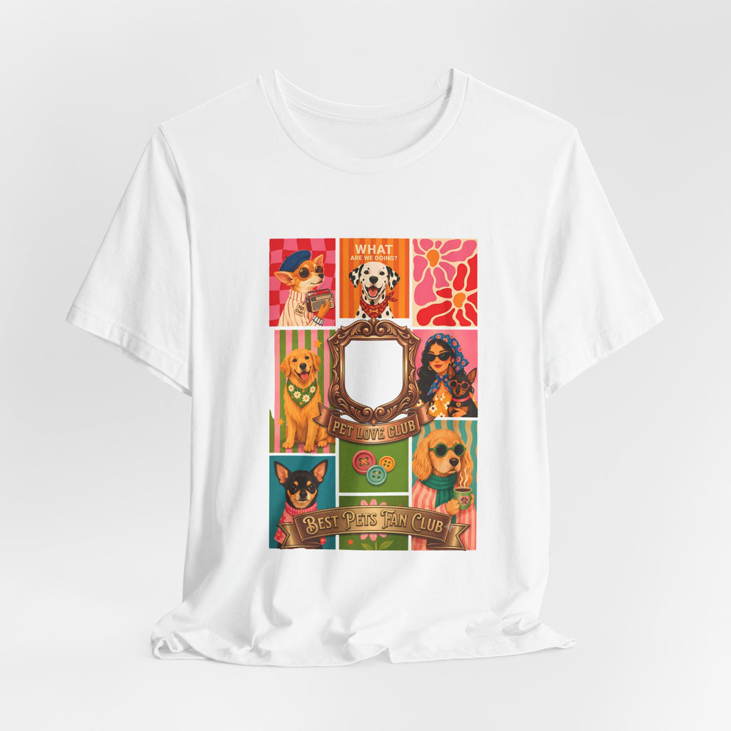 Dog Lover Collage T-Shirt — Colorful Retro Canine Portraits (Customize Photo)