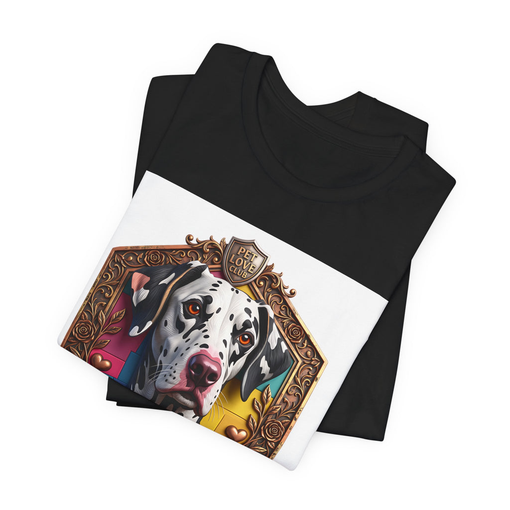 Dalmatian Crest Tee — Regal Dog Portrait T-Shirt