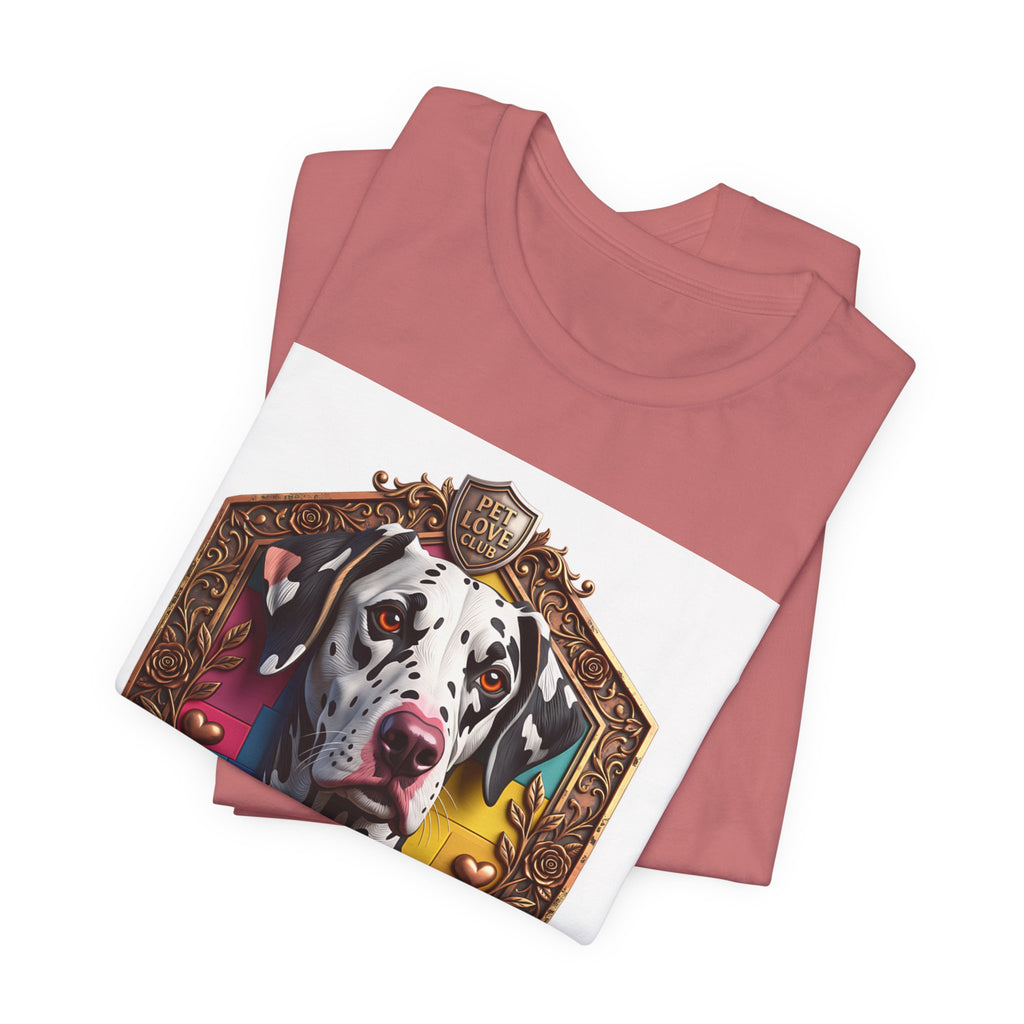 Dalmatian Crest Tee — Regal Dog Portrait T-Shirt