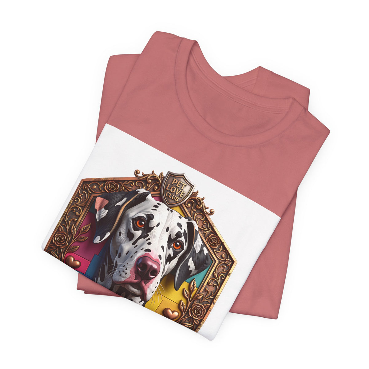 Dalmatian Crest Tee — Regal Dog Portrait T-Shirt