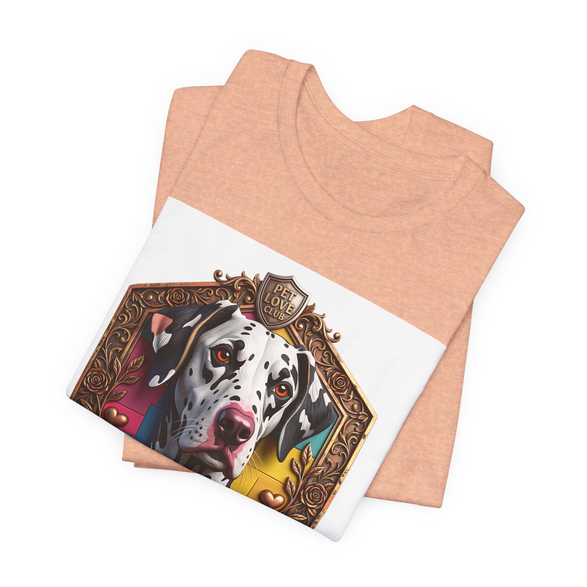 Dalmatian Crest Tee — Regal Dog Portrait T-Shirt