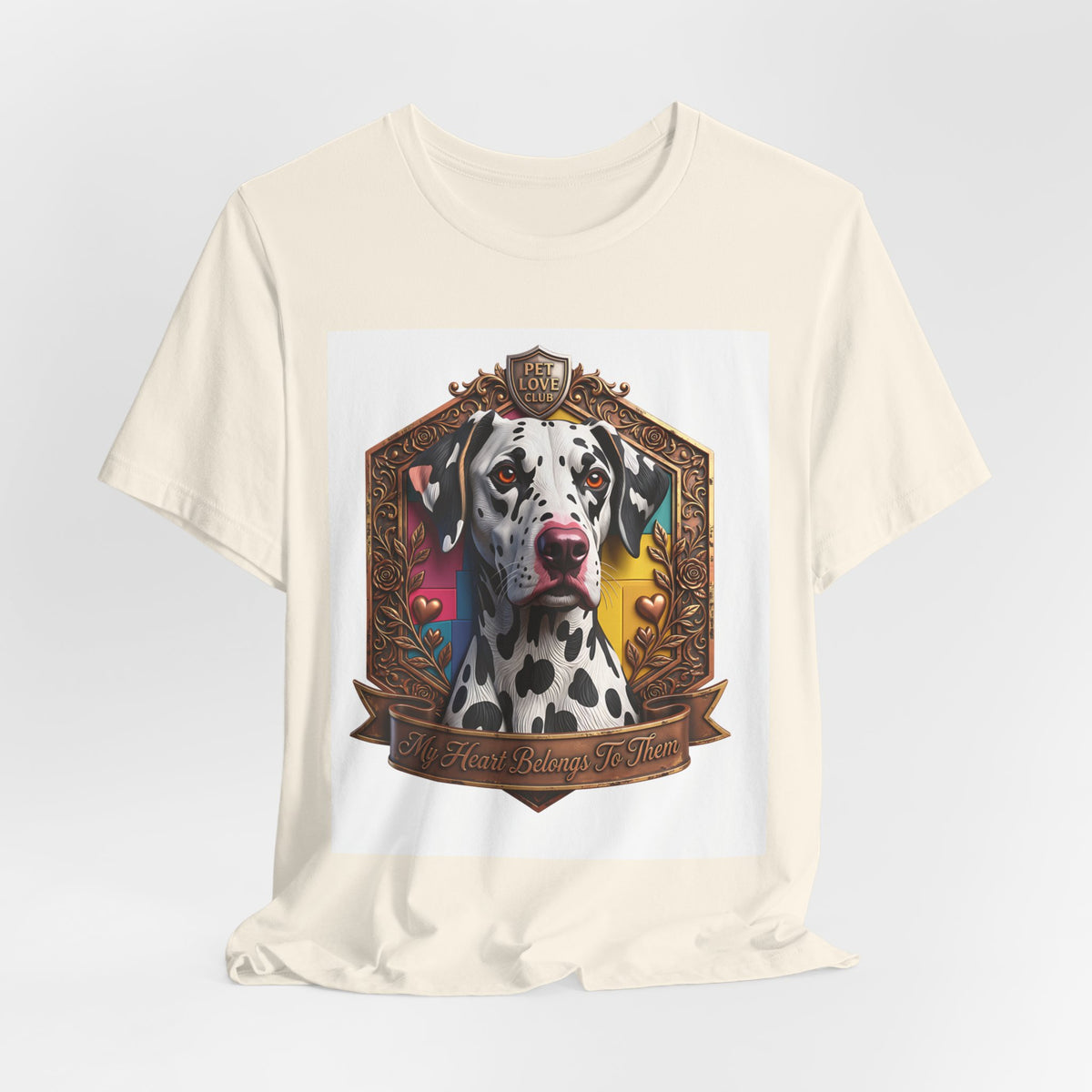 Dalmatian Crest Tee — Regal Dog Portrait T-Shirt