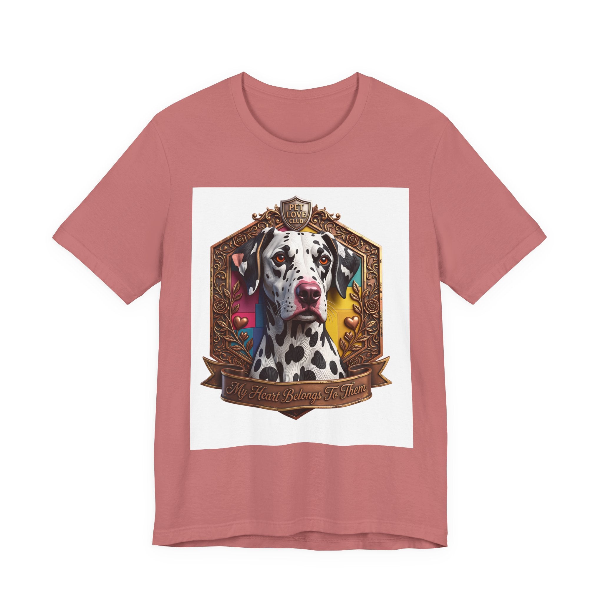 Dalmatian Crest Tee — Regal Dog Portrait T-Shirt