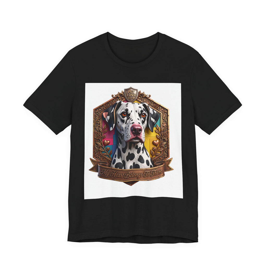 Dalmatian Crest Tee — Regal Dog Portrait T-Shirt