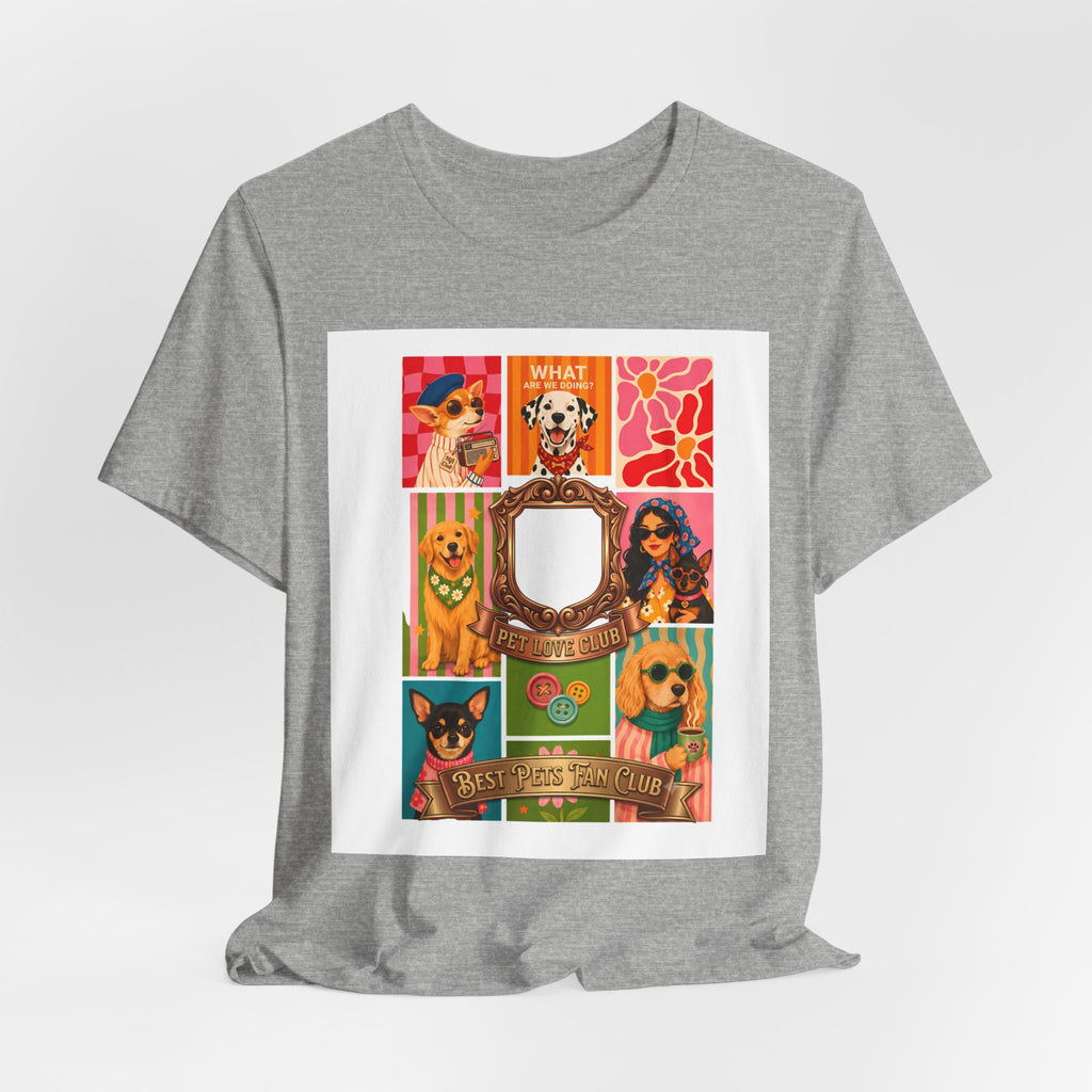 Dog Lover Collage T-Shirt — Colorful Retro Canine Portraits (Customize Photo)