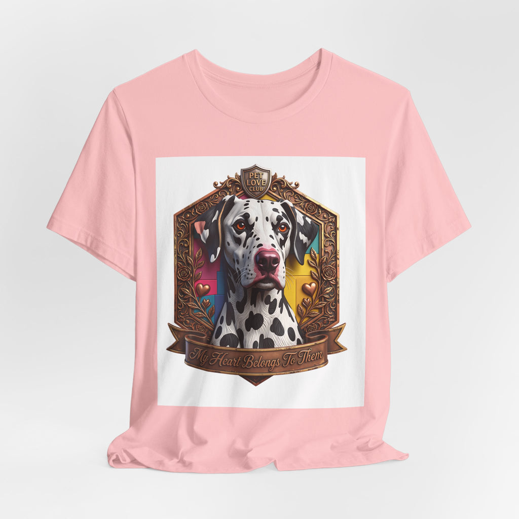 Dalmatian Crest Tee — Regal Dog Portrait T-Shirt