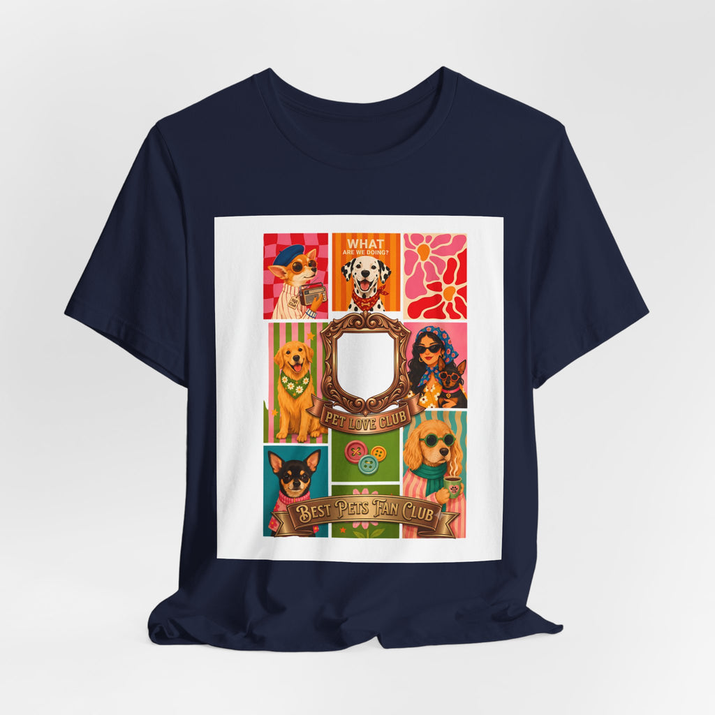 Dog Lover Collage T-Shirt — Colorful Retro Canine Portraits (Customize Photo)