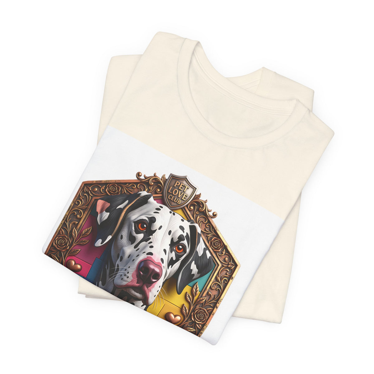 Dalmatian Crest Tee — Regal Dog Portrait T-Shirt