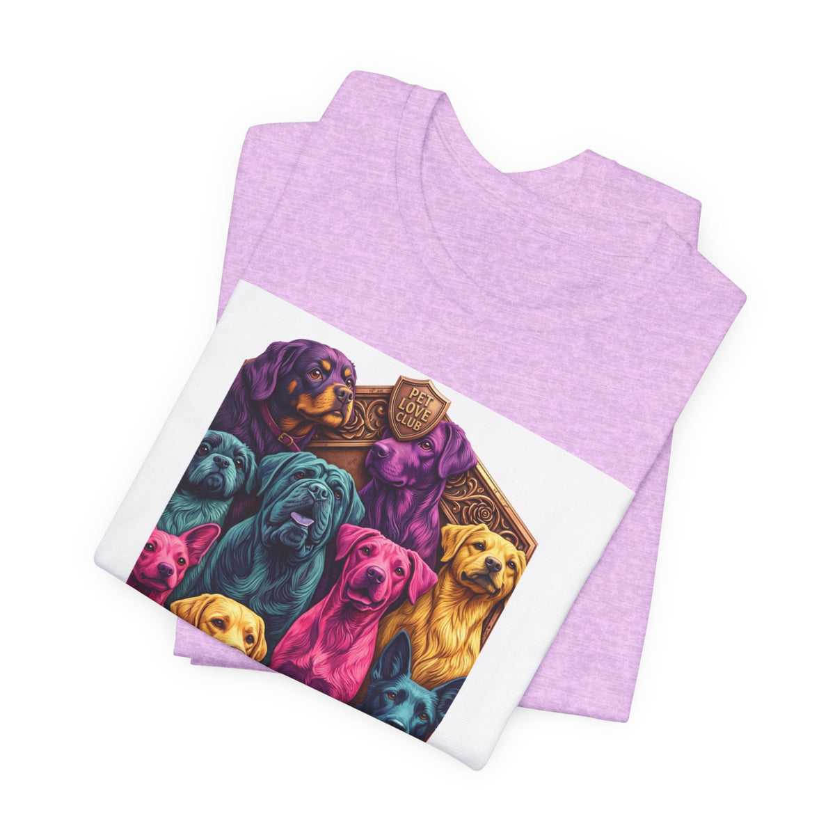 Dog Pack Graphic Tee — "Pet Adventure Group" Colorful Puppy Crewneck