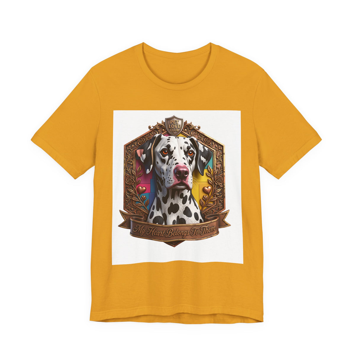 Dalmatian Crest Tee — Regal Dog Portrait T-Shirt
