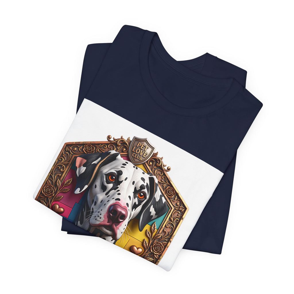 Dalmatian Crest Tee — Regal Dog Portrait T-Shirt