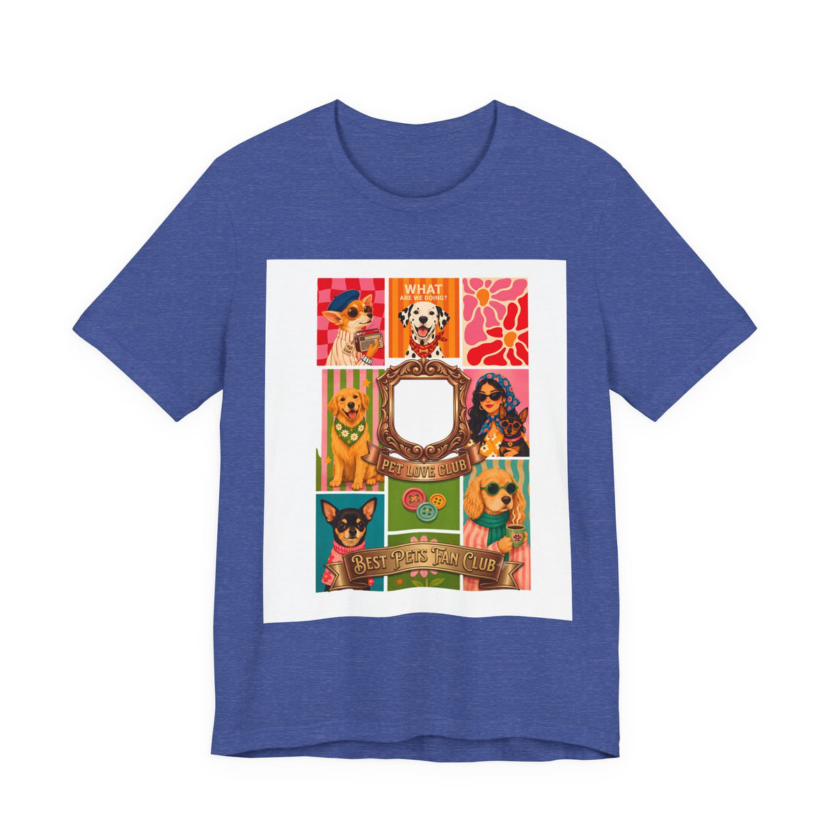 Dog Lover Collage T-Shirt — Colorful Retro Canine Portraits (Customize Photo)