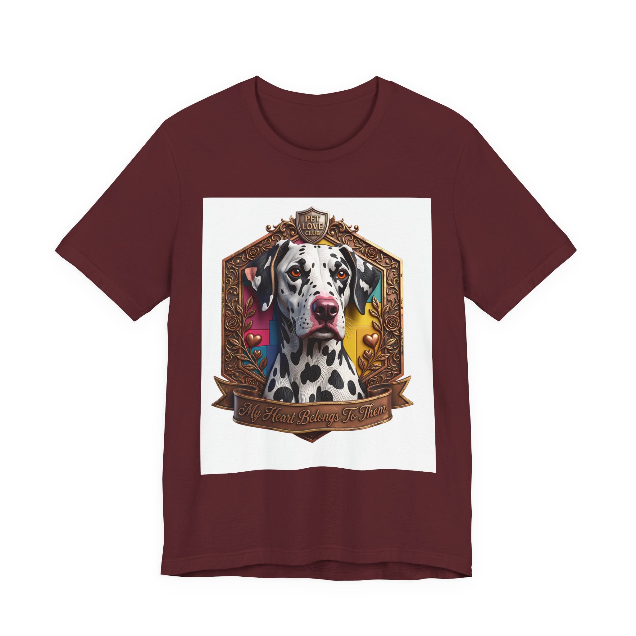 Dalmatian Crest Tee — Regal Dog Portrait T-Shirt