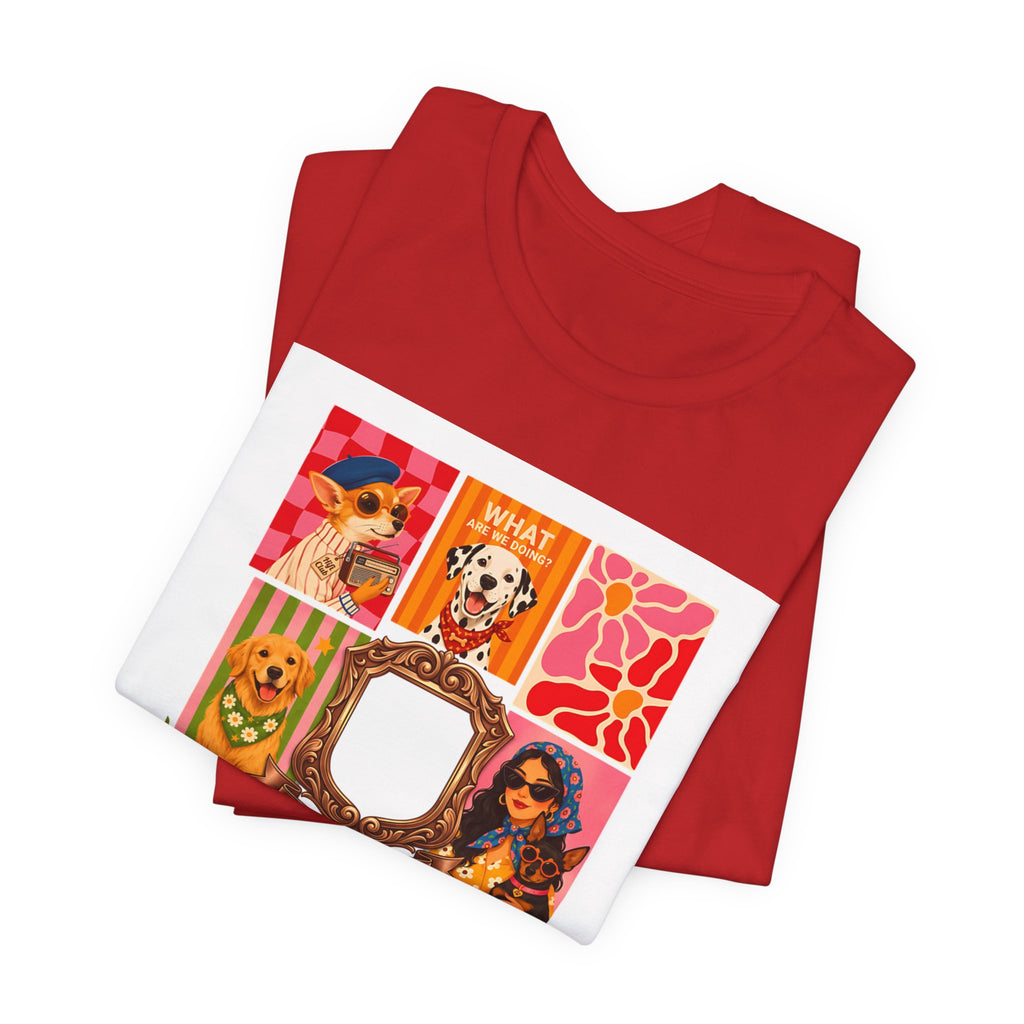 Dog Lover Collage T-Shirt — Colorful Retro Canine Portraits (Customize Photo)