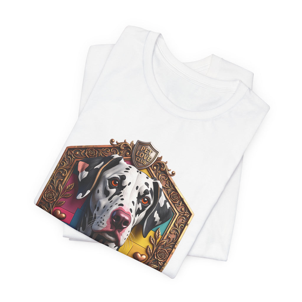 Dalmatian Crest Tee — Regal Dog Portrait T-Shirt