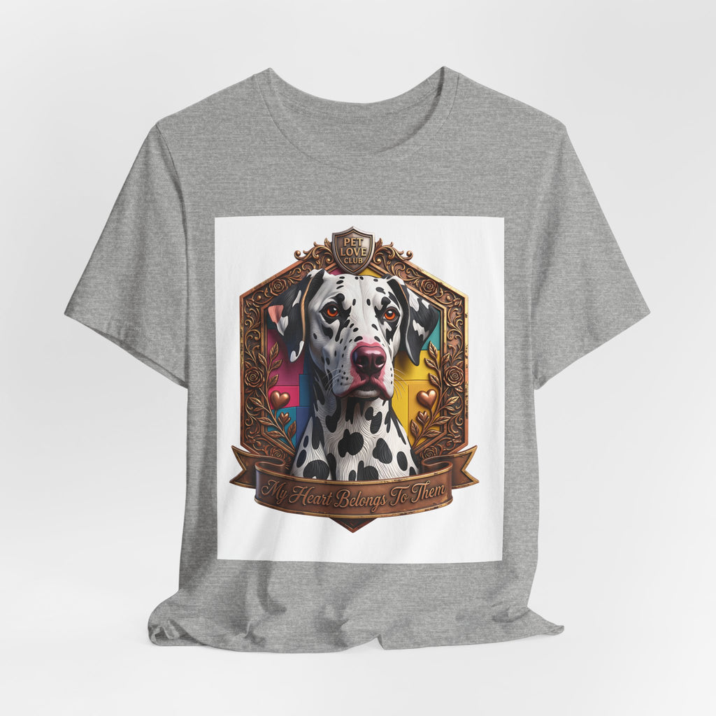 Dalmatian Crest Tee — Regal Dog Portrait T-Shirt