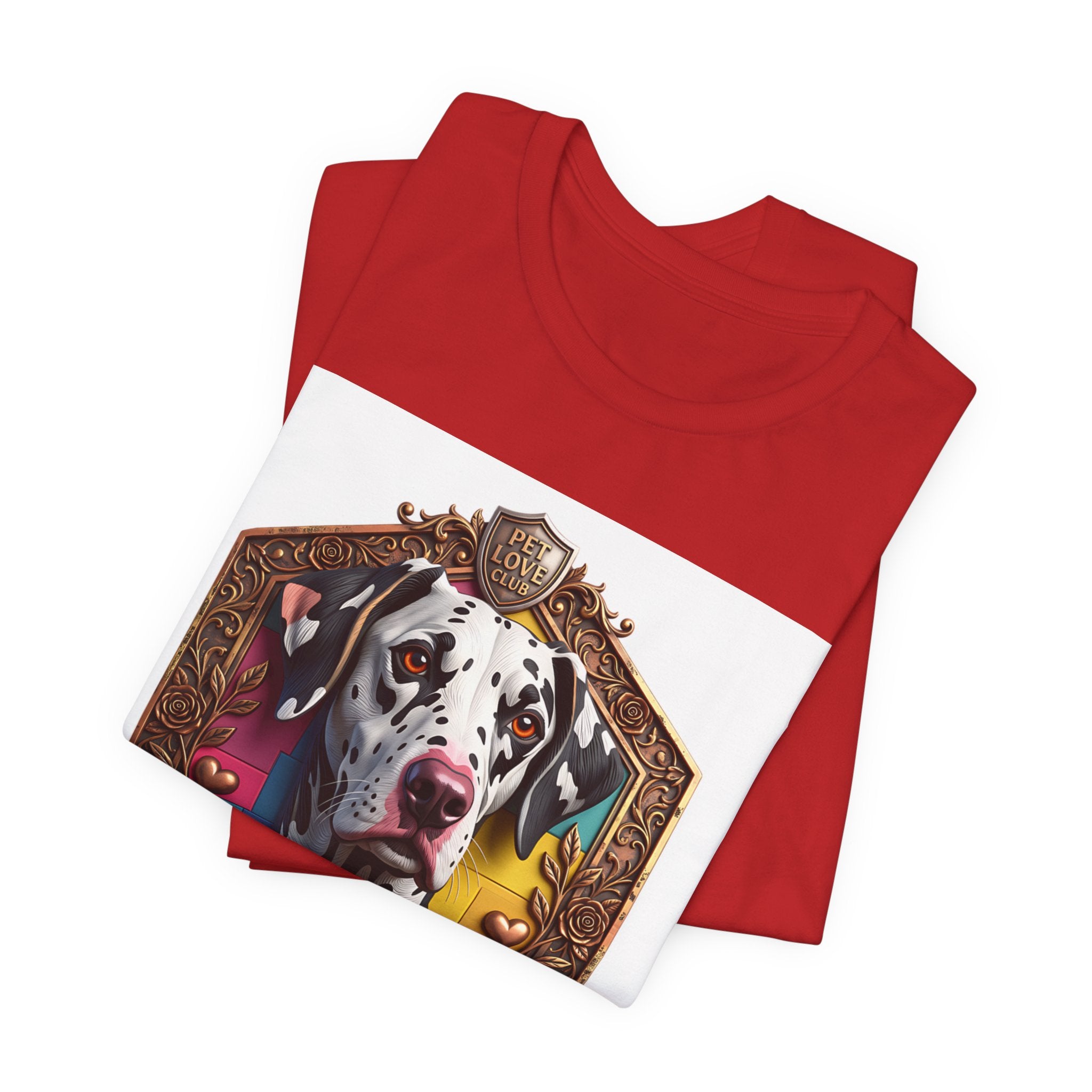 Dalmatian Crest Tee — Regal Dog Portrait T-Shirt