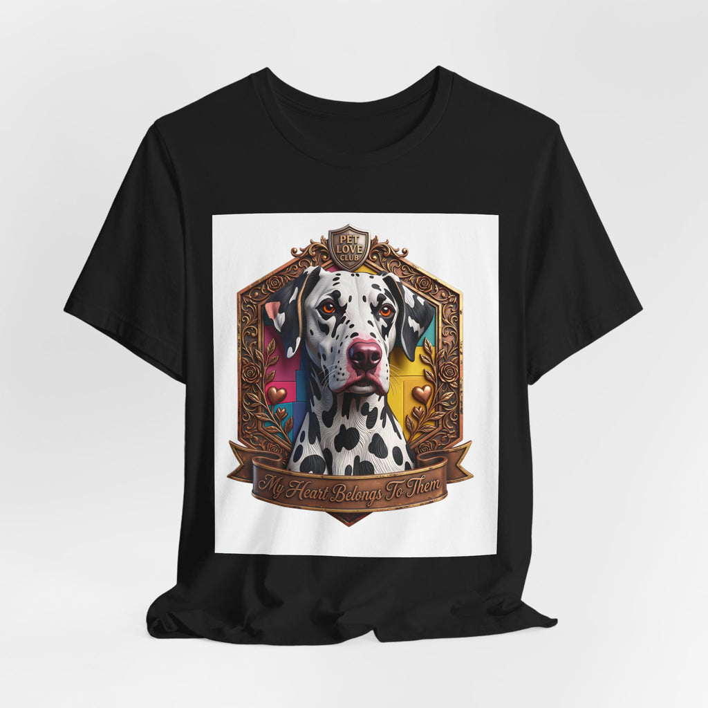 Dalmatian Crest Tee — Regal Dog Portrait T-Shirt