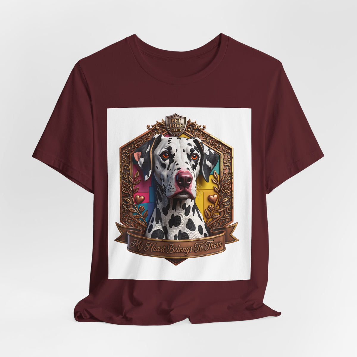 Dalmatian Crest Tee — Regal Dog Portrait T-Shirt