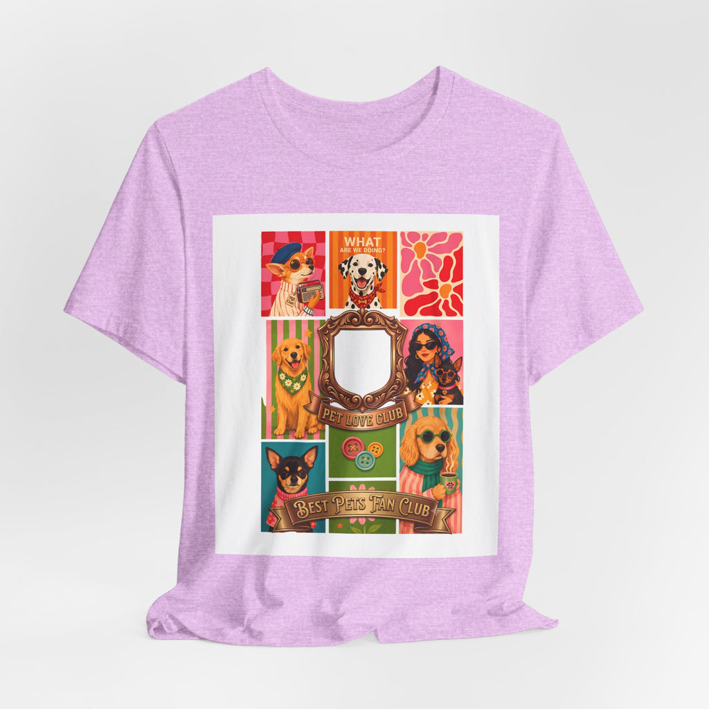 Dog Lover Collage T-Shirt — Colorful Retro Canine Portraits (Customize Photo)