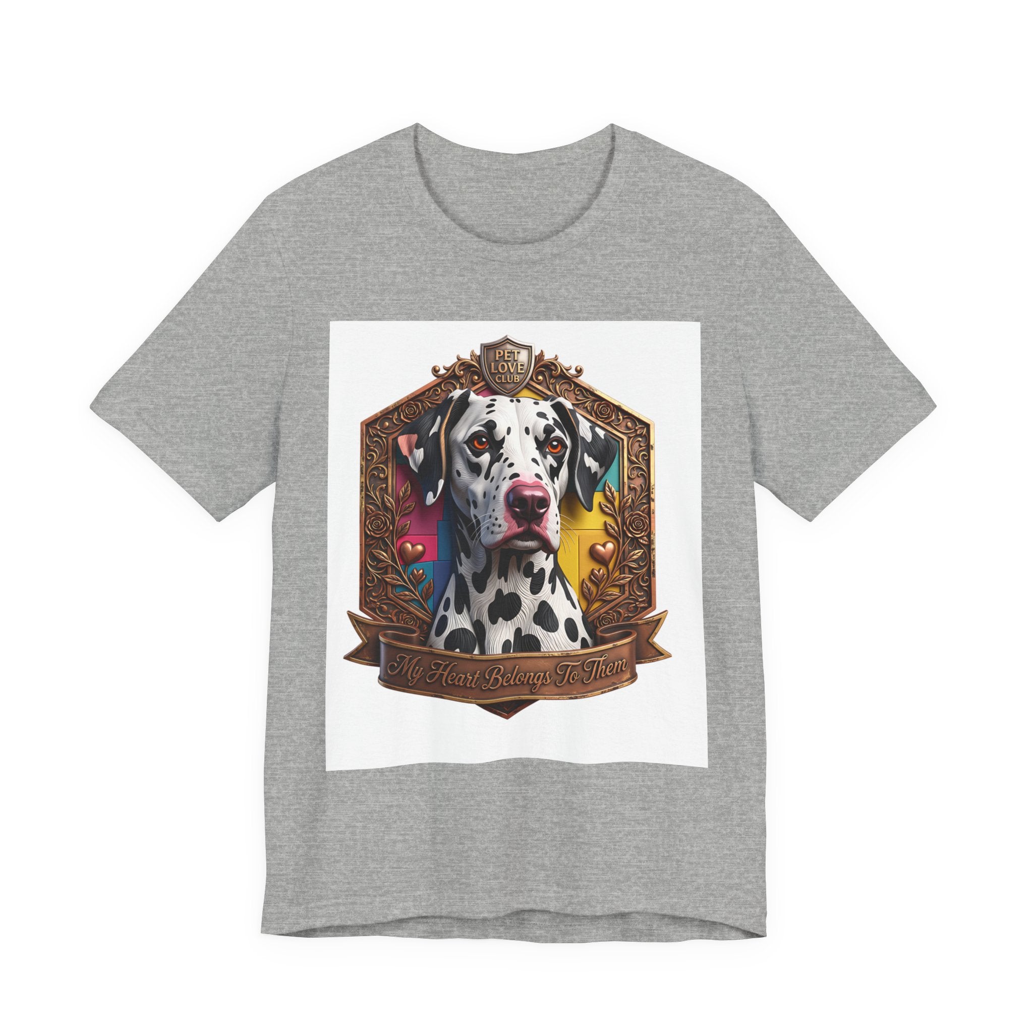 Dalmatian Crest Tee — Regal Dog Portrait T-Shirt
